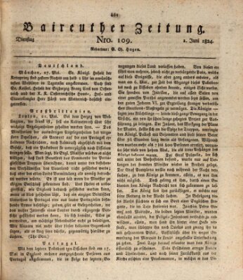 Bayreuther Zeitung Dienstag 1. Juni 1824