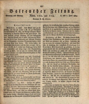 Bayreuther Zeitung Montag 7. Juni 1824