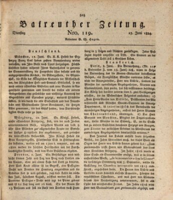 Bayreuther Zeitung Dienstag 15. Juni 1824