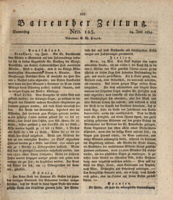 Bayreuther Zeitung Donnerstag 24. Juni 1824