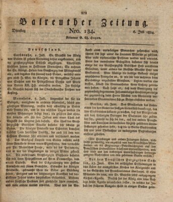 Bayreuther Zeitung Dienstag 6. Juli 1824