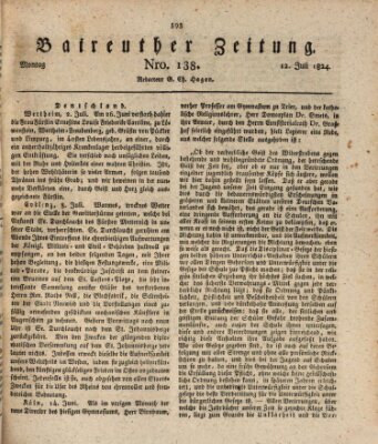 Bayreuther Zeitung Montag 12. Juli 1824