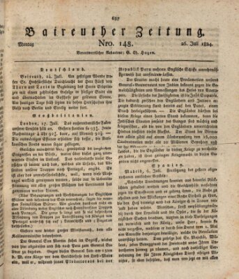 Bayreuther Zeitung Montag 26. Juli 1824