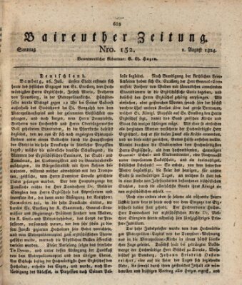 Bayreuther Zeitung Sonntag 1. August 1824