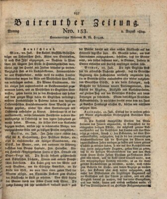 Bayreuther Zeitung Montag 2. August 1824