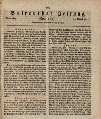 Bayreuther Zeitung Donnerstag 12. August 1824