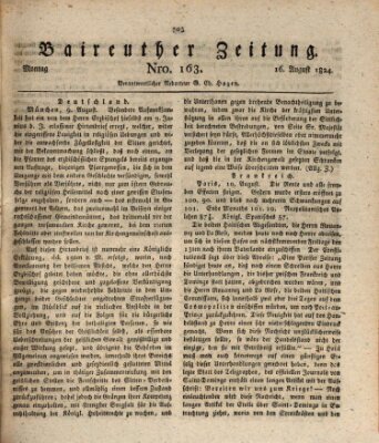 Bayreuther Zeitung Montag 16. August 1824