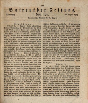 Bayreuther Zeitung Donnerstag 26. August 1824