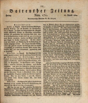 Bayreuther Zeitung Freitag 27. August 1824