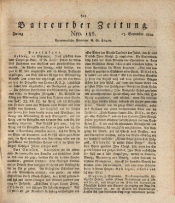 Bayreuther Zeitung Freitag 17. September 1824