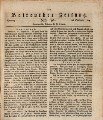 Bayreuther Zeitung Sonntag 26. September 1824