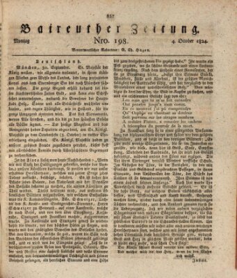 Bayreuther Zeitung Montag 4. Oktober 1824