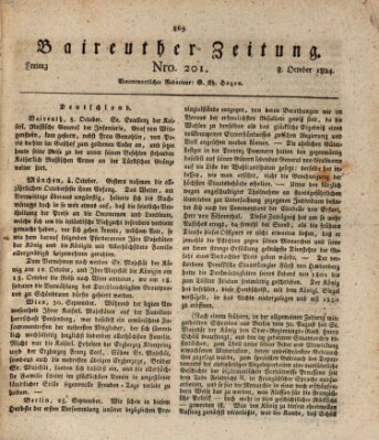 Bayreuther Zeitung Freitag 8. Oktober 1824