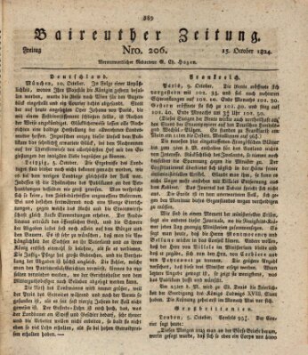 Bayreuther Zeitung Freitag 15. Oktober 1824