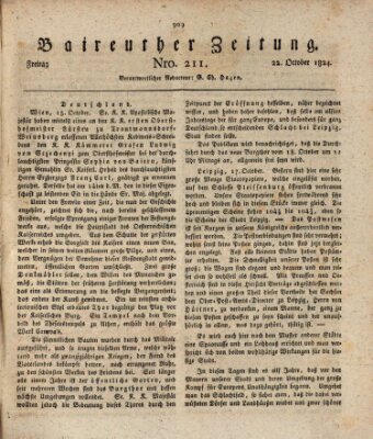 Bayreuther Zeitung Freitag 22. Oktober 1824