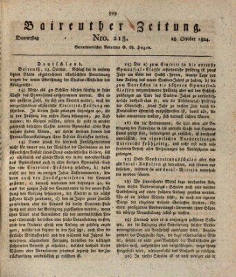 Bayreuther Zeitung Donnerstag 28. Oktober 1824