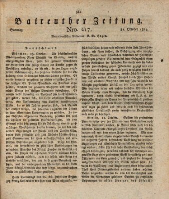 Bayreuther Zeitung Sonntag 31. Oktober 1824