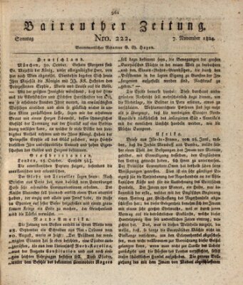 Bayreuther Zeitung Sonntag 7. November 1824