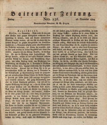 Bayreuther Zeitung Freitag 26. November 1824