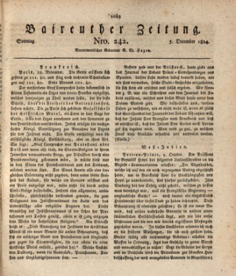 Bayreuther Zeitung Sonntag 5. Dezember 1824