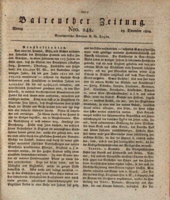 Bayreuther Zeitung Montag 13. Dezember 1824