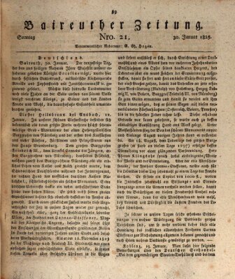 Bayreuther Zeitung Sonntag 30. Januar 1825