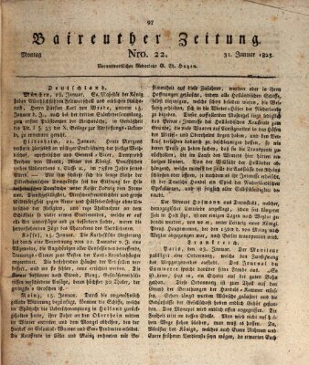 Bayreuther Zeitung Montag 31. Januar 1825