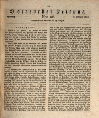 Bayreuther Zeitung Sonntag 6. Februar 1825