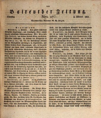 Bayreuther Zeitung Dienstag 8. Februar 1825