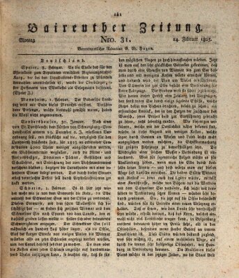 Bayreuther Zeitung Montag 14. Februar 1825