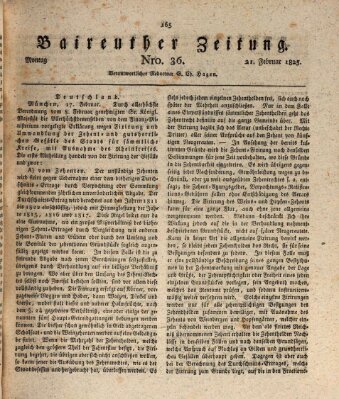 Bayreuther Zeitung Montag 21. Februar 1825