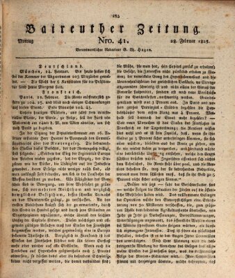 Bayreuther Zeitung Montag 28. Februar 1825