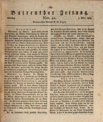 Bayreuther Zeitung Dienstag 1. März 1825