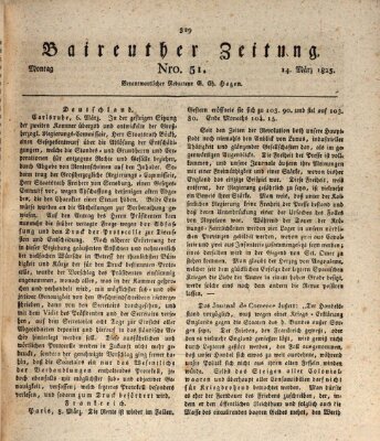 Bayreuther Zeitung Montag 14. März 1825