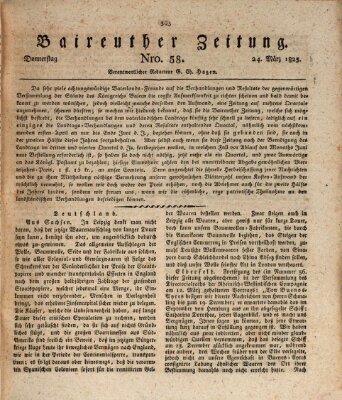 Bayreuther Zeitung Donnerstag 24. März 1825