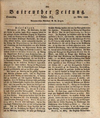 Bayreuther Zeitung Donnerstag 31. März 1825