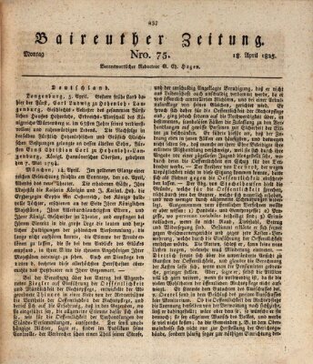 Bayreuther Zeitung Montag 18. April 1825