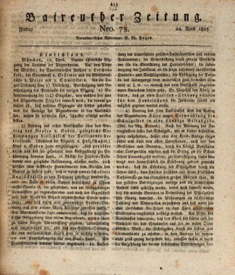 Bayreuther Zeitung Freitag 22. April 1825