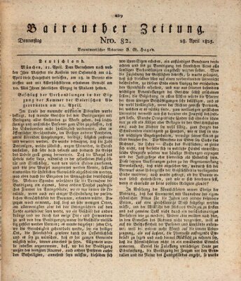 Bayreuther Zeitung Donnerstag 28. April 1825