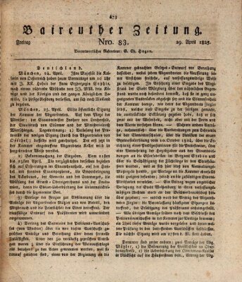 Bayreuther Zeitung Freitag 29. April 1825