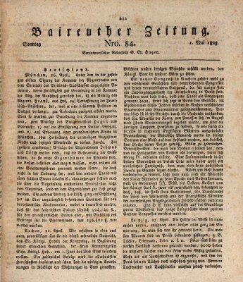 Bayreuther Zeitung Sonntag 1. Mai 1825