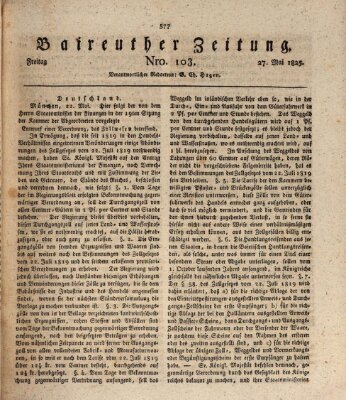 Bayreuther Zeitung Freitag 27. Mai 1825