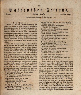 Bayreuther Zeitung Montag 30. Mai 1825