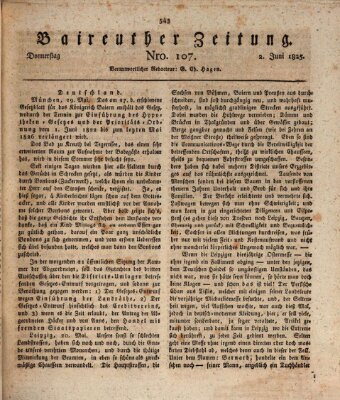 Bayreuther Zeitung Donnerstag 2. Juni 1825