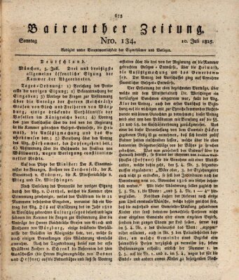 Bayreuther Zeitung Sonntag 10. Juli 1825