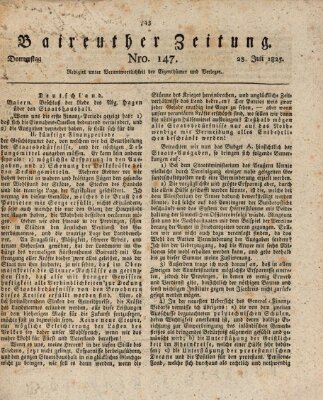 Bayreuther Zeitung Donnerstag 28. Juli 1825