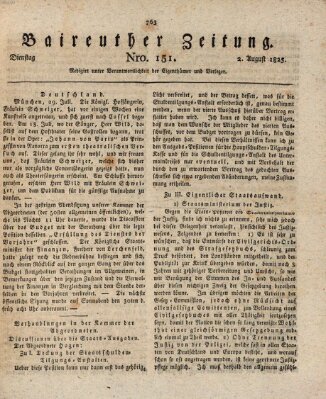 Bayreuther Zeitung Dienstag 2. August 1825