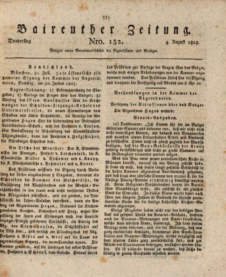 Bayreuther Zeitung Donnerstag 4. August 1825