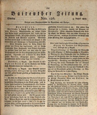 Bayreuther Zeitung Dienstag 9. August 1825