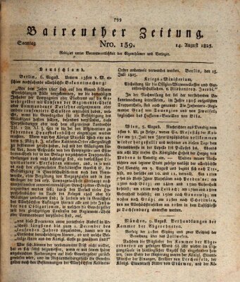 Bayreuther Zeitung Sonntag 14. August 1825